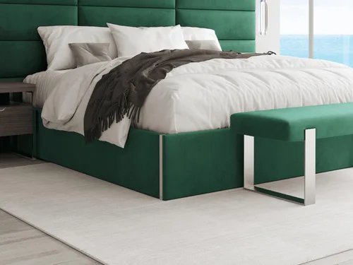 Vista 40 de VANT Cama de plataforma tapizada, tamaño Queen, color beige Boucle, marco de cama de fácil montaje, no necesita somier, base para un apoyo óptimo