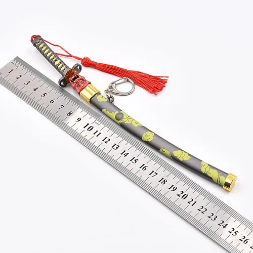 Vista 4 de Batustou 8.66" Valorant Onimaru Kunitsuna Katana Key Chain Mini Sword Game Katana Keychain Backpack Keyring Desk Decoration