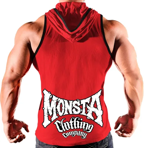 Vista 2 de Monsta Clothing Co. - Camiseta sin mangas con capucha para hombre