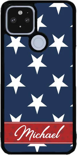 Vista 5 de Funda de goma negra personalizada con estrellas rojas, blancas y azules, compatible con Google Pixel 10, 10 Pro, 10 Pro XL, 9a, 9 Pro, Pixel 9