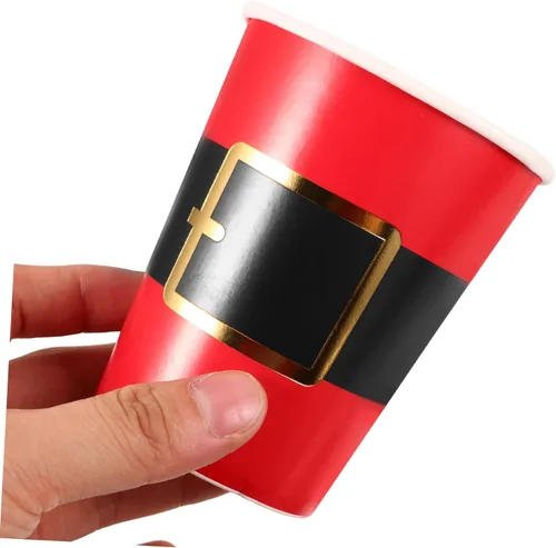 Vista 8 de NOLITOY 1 juego de tirar de la bandera decoraciones de Navidad camping taza desechable decorar suministros de fiesta taza de fiesta de Navidad tazas