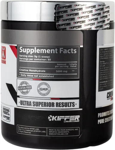 Vista 2 de Kiffer Labs CreaX - Monohidrato de creatina en polvo, 14.11 oz (80 porciones), creatina pura para el crecimiento muscular y la fuerza