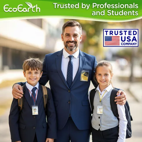 Vista 7 de EcoEarth - Soporte para tarjetas de identificación con borde suave - Nivel premium sellable de 2.25 x 3.5 pulgadas, paquete de 10 - Protector