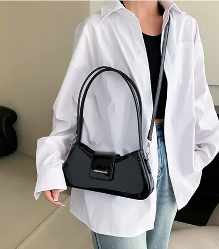 Vista 4 de Bolso de noche para mujer, bolso de mano Y2k, plateado brillante, bolso de mano, bolso de fiesta, lindo bolso metálico