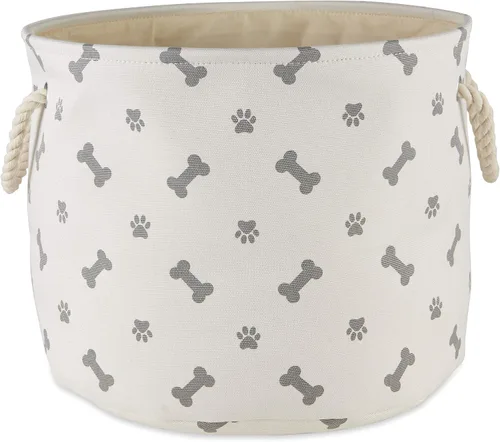 Vista 11 de Bone Dry Pet Storage Collection - Estampado de patas y huesos, rectángulo pequeño, 14 x 8 x 9 pulgadas, color negro