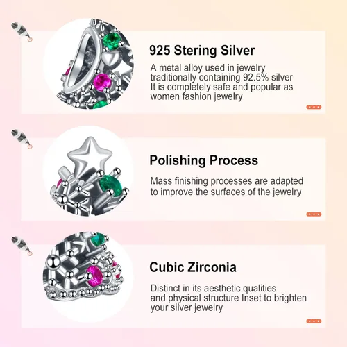 Vista 4 de Annmors Christmas Charm for Woman-925 Sterling Silver Dangle Pendant Bead,Girl Jewelry Beads Gifts for Women Bracelet&Necklace