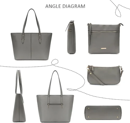 Vista 3 de Monederos y bolsos de mano para mujer, bolsos de hombro con asa superior, juego de 3 piezas