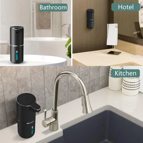 Vista 5 de Dispensador de Jabón Automático – Dispensador de Jabón Espumoso Sin Contacto 400ml Dispensador Recargable USB Eléctrico Montado en Pared Dispensador