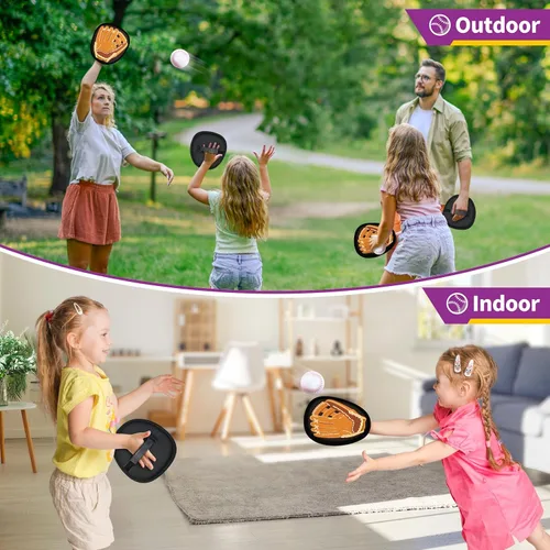 Vista 4 de SpringFlower Juego de atrapar y lanzar, juguete deportivo al aire libre para niños pequeños, juego de pelota de palo para atrapar bolas, regalos