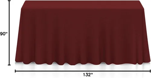 Vista 7 de Lann's Linens - Mantel rectangular de tela de poliéster de primera calidad para bodas, banquetes y restaurantes Borgoña