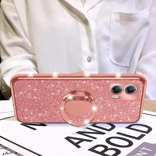 Vista 4 de nancheng Bonita funda para teléfono con purpurina para Motorola Moto G 5G 2023, funda de lujo brillante de TPU suave, antiarañazos, anticaídas