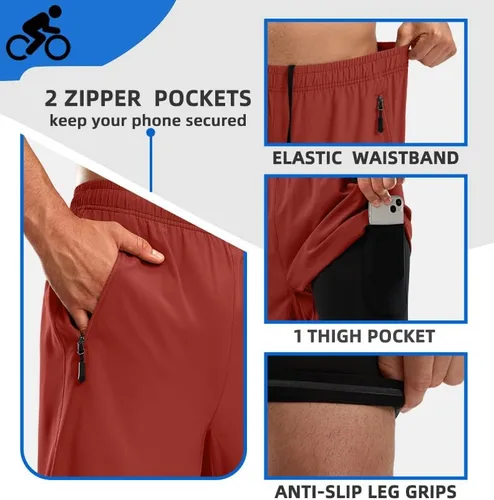 Vista 5 de Bikewa Pantalones cortos de ciclismo de montaña para hombre, con acolchado 3D, ajuste holgado, MTB para montar en bicicleta, ciclismo, ciclismo