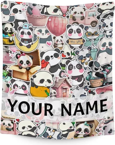 Vista 18 de Manta de panda para regalar – Manta de 30 x 40 pulgadas para niños – Mantas blancas de felpa suave para sofá, oficina