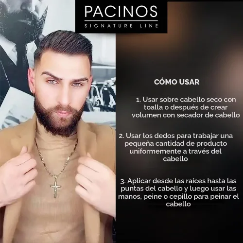Vista 6 de Pacinos Pasta mate DRYFI No-Shine - Pasta de peinado con acabado mate para hombre Acabado mate sin brillo, fijación firme de estilo, añade textura
