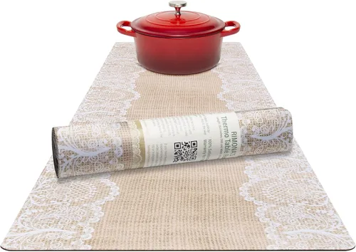 Vista 9 de RIMONA'S Camino de mesa resistente al calor, impermeable, protector de mesa, salvamanteles a prueba de calor 350F para platos calientes y ollas