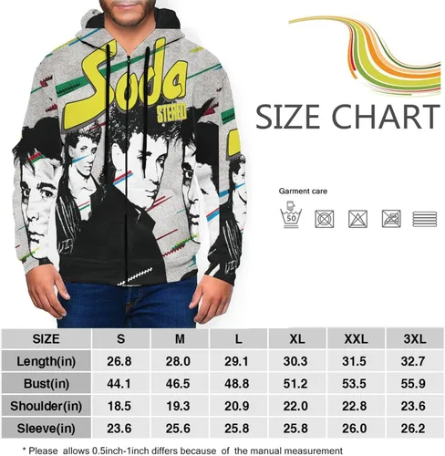 Vista 4 de Taijlao Soda Stereo Soda Stereo Full Zip Hoodie Mens Sweatshirt Long Sleeve Pullover 3d Print Coat