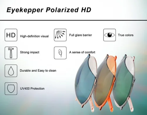 Vista 7 de Eyekepper TR90 Sports Polycarbonate Polarized Bifocal Half Rimless Sunglasses