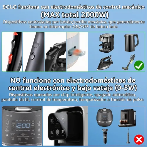 Vista 6 de ANTPO - Convertidor de voltaje de 2000 W de EE. UU. a Europa, convertidor de 220 V a 110 V para viajes europeos, adaptador de corriente para secador