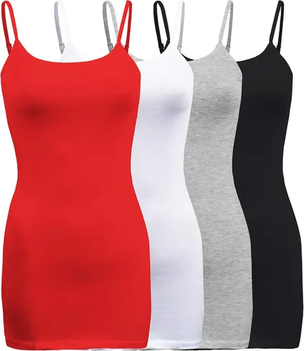 Vista 24 de ShezPretty - Camiseta sin mangas básica para mujer con tirantes tipo espagueti ajustables, 4