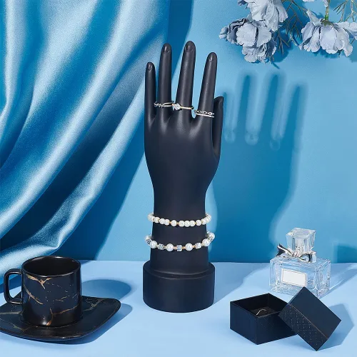 Vista 4 de PH PandaHall Soporte de exhibición de mano, organizador de exhibición de guantes, modelo de mano, maniquí, joyería de mano, pulsera para anillo