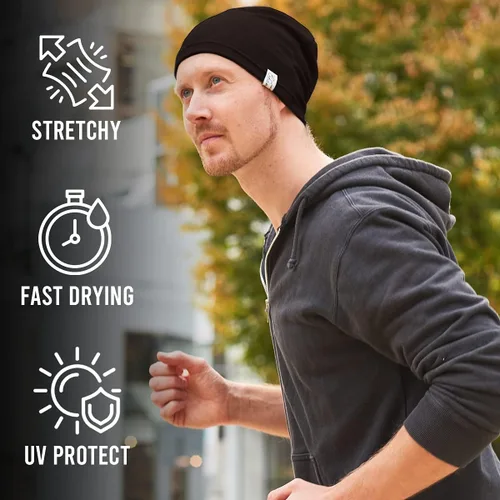 Vista 4 de CHARM Gorro deportivo para hombre gorros de gimnasio absorbe el sudor para casco de bicicleta talla única