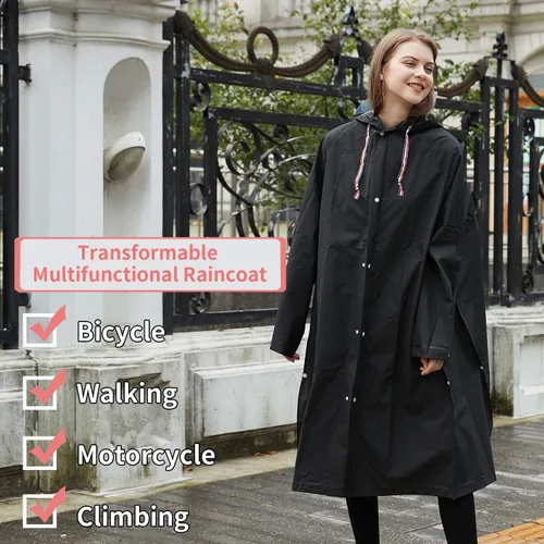 Vista 2 de Impermeable de EVA multifuncional poncho de lluvia transformable unisex