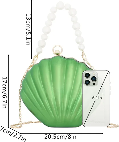 Vista 6 de Women Mini Seashell Evening Clutch Top-Handle Bag Cross-body Bag