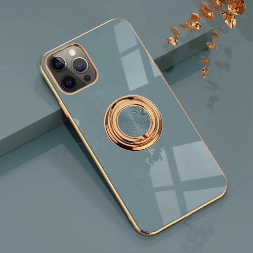 Vista 78 de Compatible con iPhone 11 Kickstand, anillo de rotación de 360 grados integrado con borde de oro rosa brillante que funciona con soporte magnético