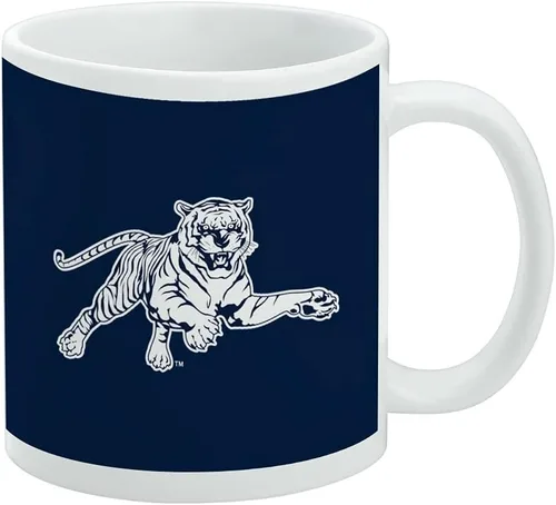 Vista 502 de Taza de cerámica con el logotipo principal de la Universidad Rider, taza de regalo novedosa para café, té y bebidas calientes, 11oz, blanca