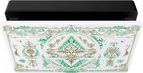 Vista 7 de eXtremeRate Custom Soft Touch Grip Faceplate for Nintendo Switch Dock, Glow in Dark - Totem of Kingdom White DIY Replacement Housing Shell for