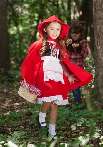 Vista 9 de Disfraz de caperucita roja de lujo para niños Multicolor