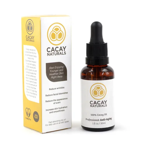 Vista 2 de Aceite facial - El mejor antienvejecimiento y antiarrugas para tu piel. Contiene aceite de cacao 100% puro. Disfruta de una piel más joven