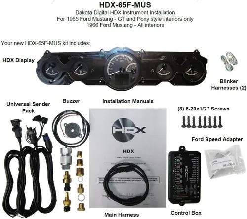 Vista 9 de Dakota Digital 65 66 Ford Mustang - Kit de medidores personalizables, color negro HDX-65F-MUS-K