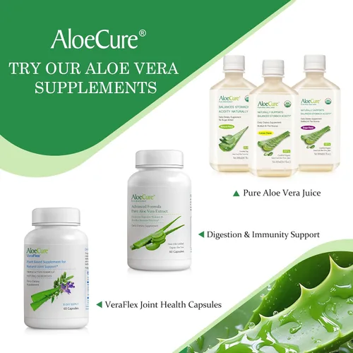Vista 9 de AloeCure Jugo de aloe vera orgánico USDA hecho dentro de las 12 horas de la cosecha - Jugo puro de aloe natural, suplemento digestivo para apoyar