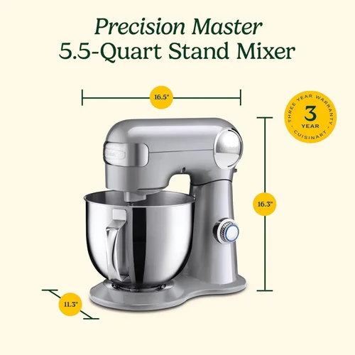 Vista 7 de CUISINART SM-50BCC Precision Master - Batidora de pie de 5.5 cuartos