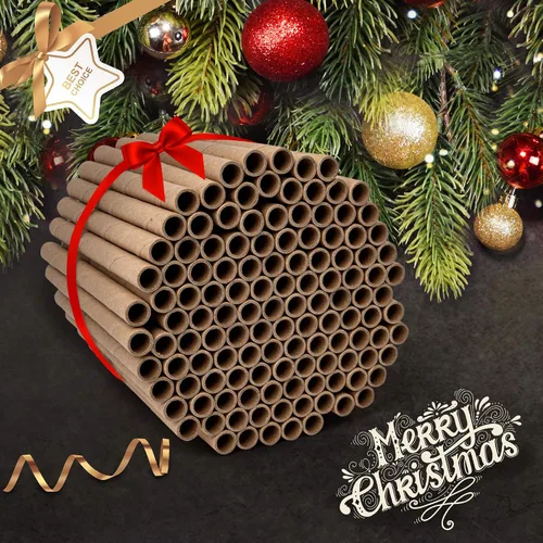 Vista 8 de Rivajam Paquete de repuesto de 125 tubos nidos de cartón Mason Bee House Colmena de abejas solitarias y suministros Kit de inicio y regalo