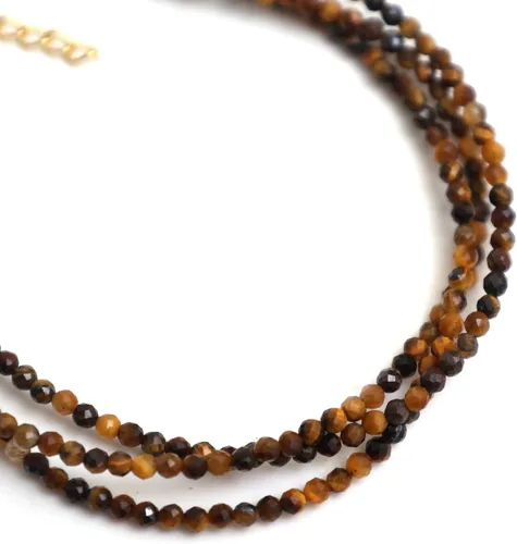 Vista 32 de Gempires - Pulseras de cuentas naturales de múltiples hebras, ligeras, hechas a mano, hipoalergénicas, de 8 pulgadas, chapadas en oro, elegantes
