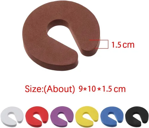 Vista 5 de Protector de pellizco para dedos, 2 piezas. Puertas a prueba de niños hechas con tapón de puerta de espuma suave y duradera. Evita lesiones por Negro
