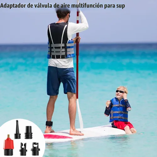 Vista 6 de CANIPHA Adaptador de bomba de SUP inflable, adaptador de válvula SUP de tabla de remo con 9 boquillas convencionales estándar de bomba de aire