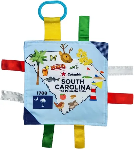 Vista 27 de Baby Jack & Co - Cochecito de juguete para bebés de 8 x 8 pulgadas con etiqueta del estado de Arkansas, juguetes arrugados para desarrollar cinco