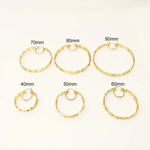 Vista 4 de Aretes de oro personalizados con nombre para mujeres y niñas, joyería de moda, aretes personalizados, regalo para amigos