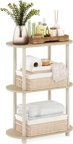 Vista 15 de Furinno Turn-N-Tube Organizador de encimera de cocina, estante organizador de encimera de esquina de 2 niveles, estante esquinero, para cocina