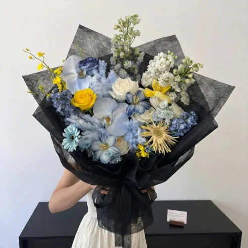 Vista 5 de BBJ WRAPS Papel de flores de algodón coreano, no tejido, impermeable, para ramo floral, papel de seda para suministros de floristería, 22.8 x 22.8
