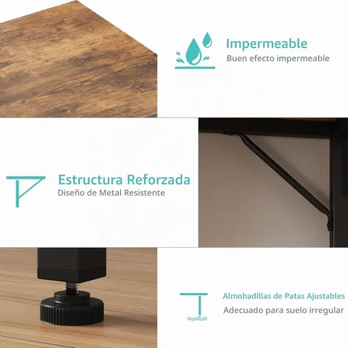 Vista 7 de Lufeiya - Escritorio pequeño para espacios pequeños, escritorio de 32 pulgadas para niñas, para dormitorio, escritorio de estudio y escritura Marrón