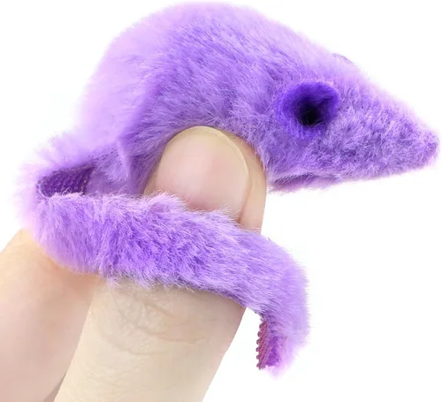 Vista 9 de CHIWAVA 36 piezas de 1.8 pulgadas de color caramelo peludos ratones gato juguete sonajero ratón gatito juguete interactivo colores surtidos