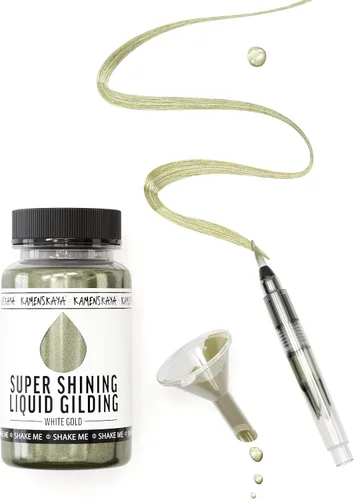 Vista 11 de KAMENSKAYA Pintura de Hoja de Oro Líquida - Pintura de Hoja de Oro Líquida de Secado Rápido de Base Alcohólica, Oro Brillante, 0.68 fl oz (20 ml)