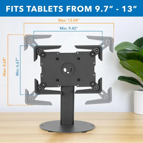 Vista 5 de Mount-It! Soporte universal para tableta con inclinación, soporte de quiosco antirrobo para iPad POS de venta al por menor, compatible con tabletas