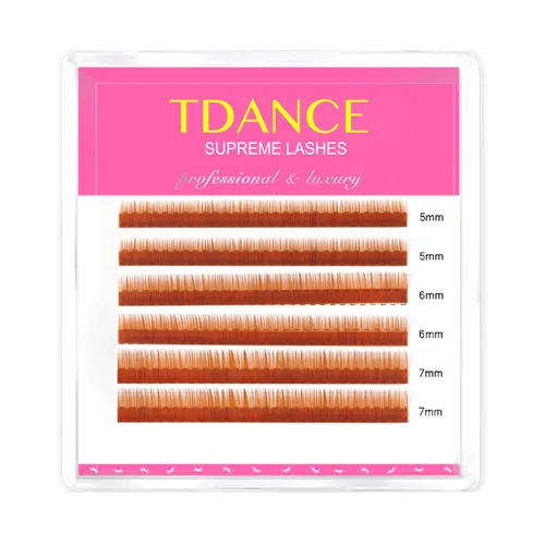 Vista 10 de TDANCE Extensiones de Pestañas Inferiores Marrón Oscuro Rizo B 5-7mm Mixtas Pestañas Inferiores 0.03/0.05/0.07mm Grosor Pestañas Inferiores