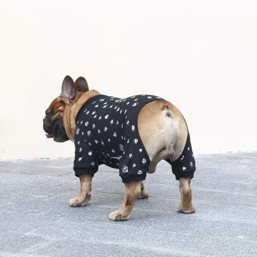 Vista 3 de iChoue - Pijamas y monos para mascotas, traje de cuerpo entero para perros medianos y grandes como para Corgi, Shiba Inu, Bulldog francés, Pug