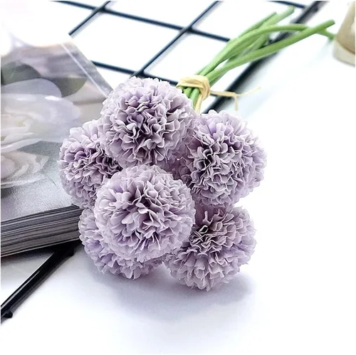 Vista 9 de HEXEH Artificial Flowers 6Pcs/Bundle mini Chrysanthemum Flower Ball Silk Artificial Flowers for Wedding Decoration Bridal Flores Decoration Bouquets